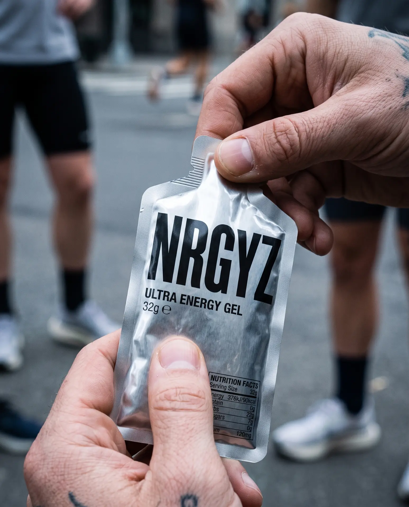 NRGYZ energy gel in hand